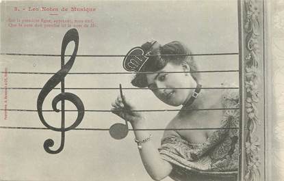 / CPA BERGERET "Les notes de musique"