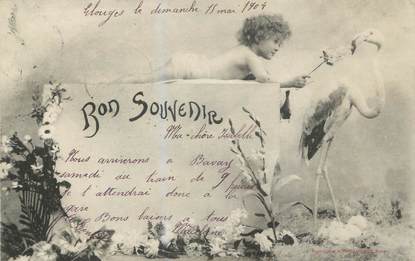 / CPA BERGERET "Bon souvenir" / ENFANT