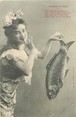 Illustrateur / CPA BERGERET "Poisson d'Avril" / JEUNE FILLE