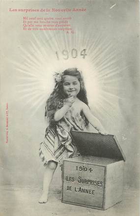 / CPA BERGERET "Les surprises de l'année 1904" / ENFANT
