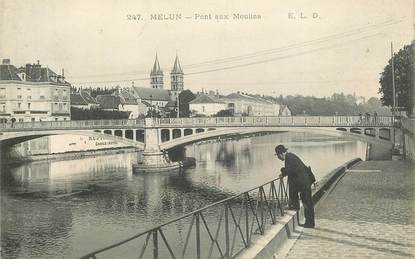 CPA FRANCE 77 "Melun,  Pont aux Moulins"