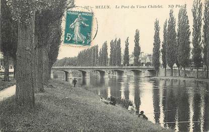 CPA FRANCE 77 "Melun,  le Pont du vieux Châtelet"