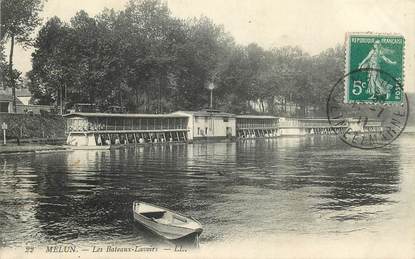 CPA FRANCE 77 "Melun, les bateaux lavoirs"