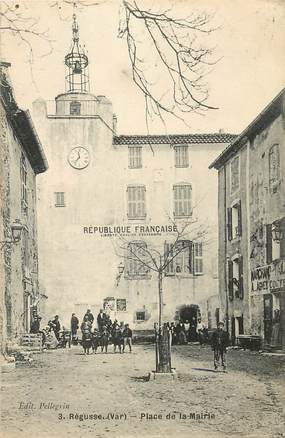 CPA FRANCE 83 "Régusse, Place de la Mairie"