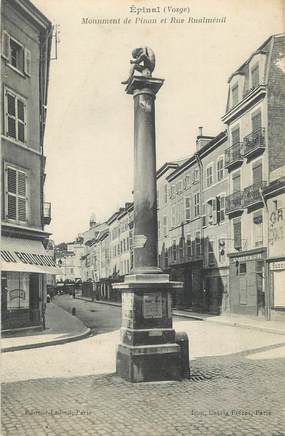 / CPA FRANCE 88 "Epinal, monument de Pinau et rue Rualménil"