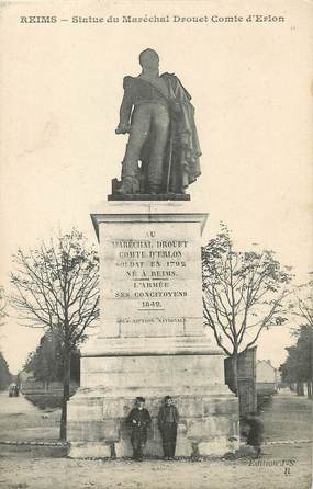 / CPA FRANCE 51 "Reims, statue du Maréchal Drouet Comte d'Erlon"