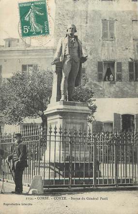 / CPA FRANCE 20 "Corte, statue du général Paoli"