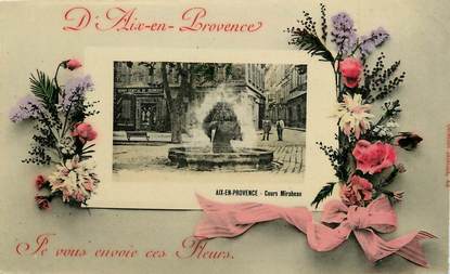 CPA FRANCE 13 "D' Aix en Provence, je vous envoie ces fleurs, cours Mirabeau"