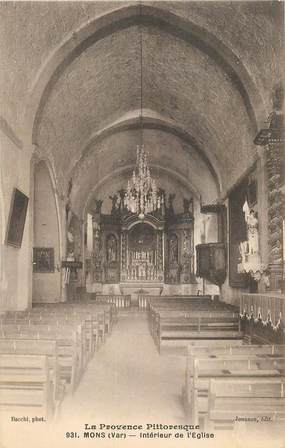 CPA FRANCE 83 "Mons, intérieur de l'Eglise"