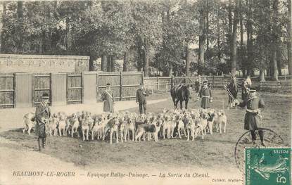 / CPA FRANCE 27 "Beaumont le Roger" / CHASSE A COURRE
