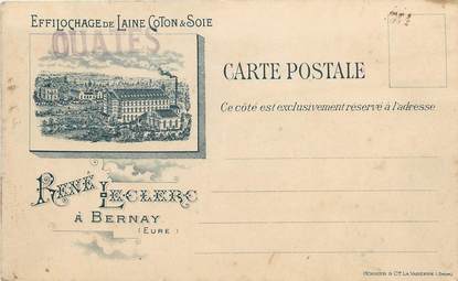 / CPA FRANCE 27 "Bernay" / EFFILOCHAGE DE LAINE / CARTE PUBLICITAIRE