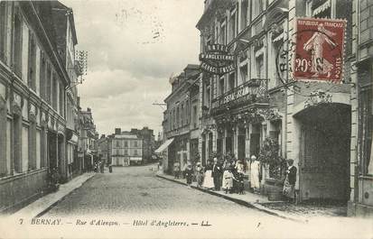 / CPA FRANCE 27 "Bernay, rue d'Alençon, hôtel d'Angleterre"