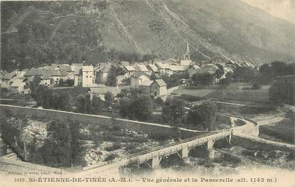 CPA FRANCE 06 "Saint Etienne de Tinée, vue générale et la Passerelle"