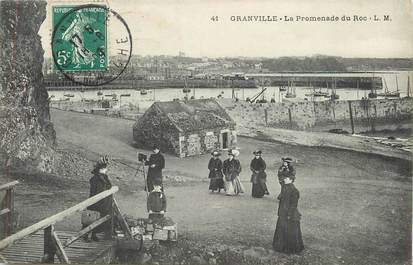 / CPA FRANCE 50 "Granville, la promenade du Roc"