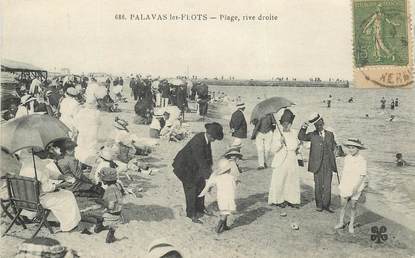 CPA FRANCE 34 "Palavas les Flots, la plage, rive droite"