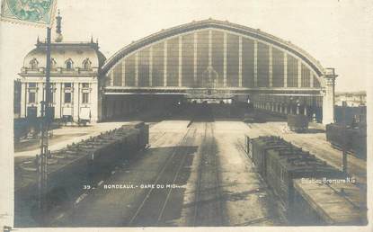 CPA FRANCE 33 "Bordeaux, la gare du midi" / TRAIN