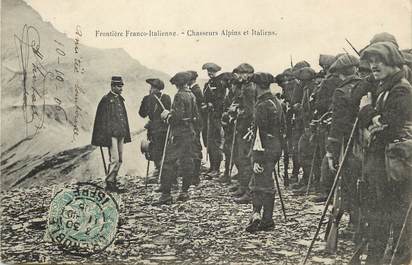 / CPA FRANCE 38 "Frontière Franco Italienne" / CHASSEURS ALPINS