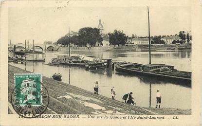 / CPA FRANCE 71 "Chalon sur Saone" / PENICHE