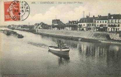 / CPA FRANCE 60 "Compiègne, vue sur l'Oise" / PENICHE