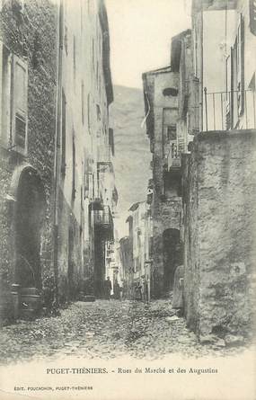 CPA FRANCE 06 "Puget Théniers, rues du Marché et des Augustins"