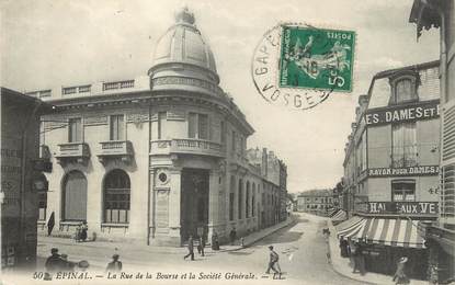 / CPA FRANCE 88 "Epinal, la rue de la bourse et la Société Générale" / SG / BANQUE