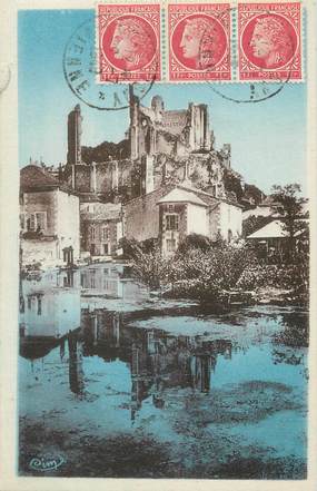 / CPA FRANCE 86 "Chauvigny, ruines des châteaux avec étang"