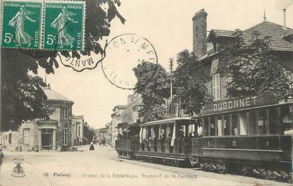 / CPA FRANCE 78 "Poissy, avenue de la république" / TRAMWAY