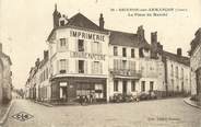 89 Yonne CPA FRANCE 89  "Brienon sur Armançon, la Place du Marché, Imprimerie Librairie "