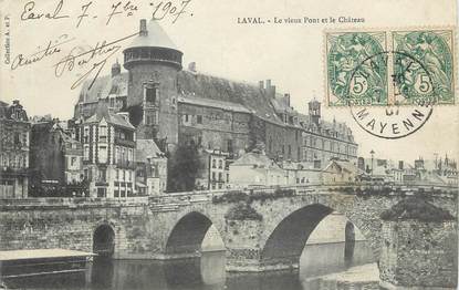 / CPA FRANCE 53 "Laval, le vieux pont et le château"