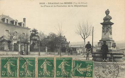 / CPA FRANCE 63 "Brassac les Mines, la place et la fontaine de la République"