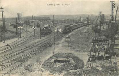 CPA FRANCE 60 "Creil, la gare" / TRAIN