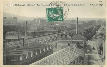 / CPA FRANCE 69 "Villefranche sur Saone, les filatures, les viaducs, bld Louis Blanc"