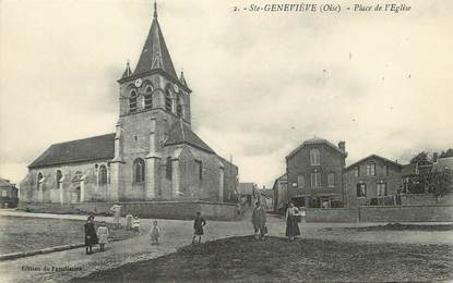 / CPA FRANCE 60 "Sainte Geneviève, place de l'église"