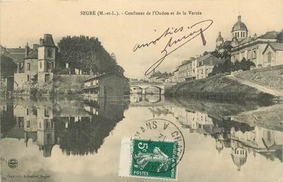 / CPA FRANCE 49 "Segré, confluent de l'Oudon et de la Verzée" / TIMBRE DE CARNET
