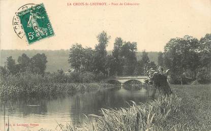 CPA FRANCE 27 "La Croix Saint Leufroy, pont de Crévecoeur"