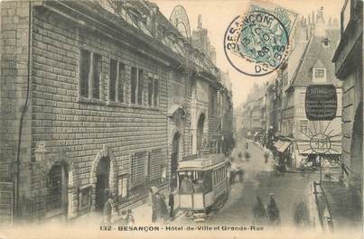 / CPA FRANCE 25 "Besançon, hôtel de ville et grande rue" / TRAMWAY