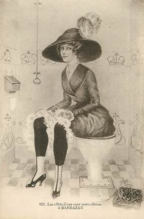 CPA SCATOLOGIE "femme aux toilettes" / FRANCE 31 Barbazan"