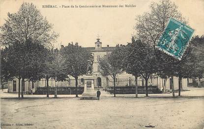 / CPA FRANCE 24 "Riberac, place de la gendarmerie et monument des mobiles"