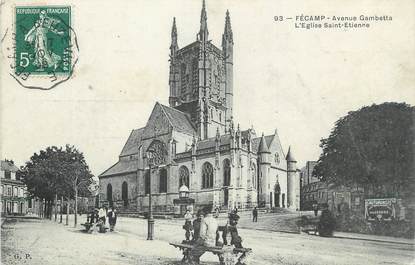 / CPA FRANCE 76 "Fécamp, av Gambetta, église Saint Etienne" / CACHET AMBULANT