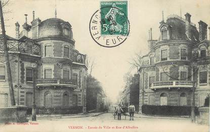 / CPA FRANCE 27 "Vernon, entrée de la ville et rue d'Albuféra"