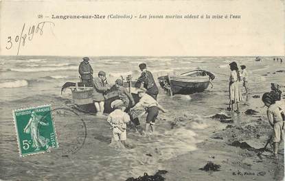 / CPA FRANCE 14 "Langrune sur Mer, jeunes marins"