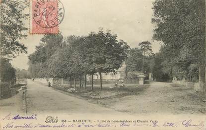 / CPA FRANCE 77 "Marlotte, route de Fontainebleau et chemin vert"