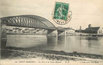 / CPA FRANCE 77 "Saint Mammès, le pont et la croix blanche"