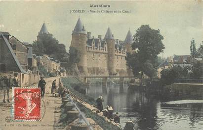 CPA FRANCE 56 "Josselin, vue du chateau et du canal"