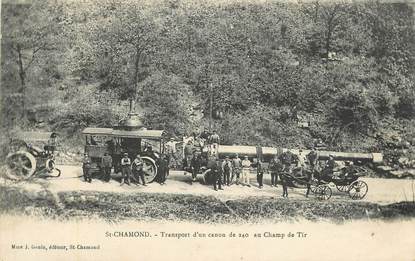 CPA FRANCE 42 "Saint Chamond, transport d'un canon au champ de tir"