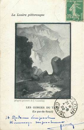 CPA FRANCE 48 "Les Gorges du Tarn, la Lozère pittoresque" / AUTOGRAPHE J. LACOMBE