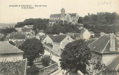 / CPA FRANCE 02 "Houlchy le Château, rue du pont et de la gare"