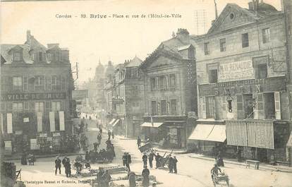 CPA FRANCE 19 "Brive, place et rue de l'Hotel de ville"