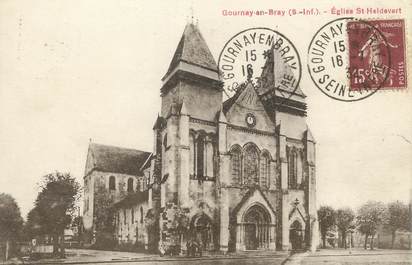 / CPA FRANCE 76 "Gournay en Bray, église Saint Heldevert"