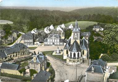 / CPSM FRANCE 76 "Isneauville, l'église, la mairie, le mont Roti"